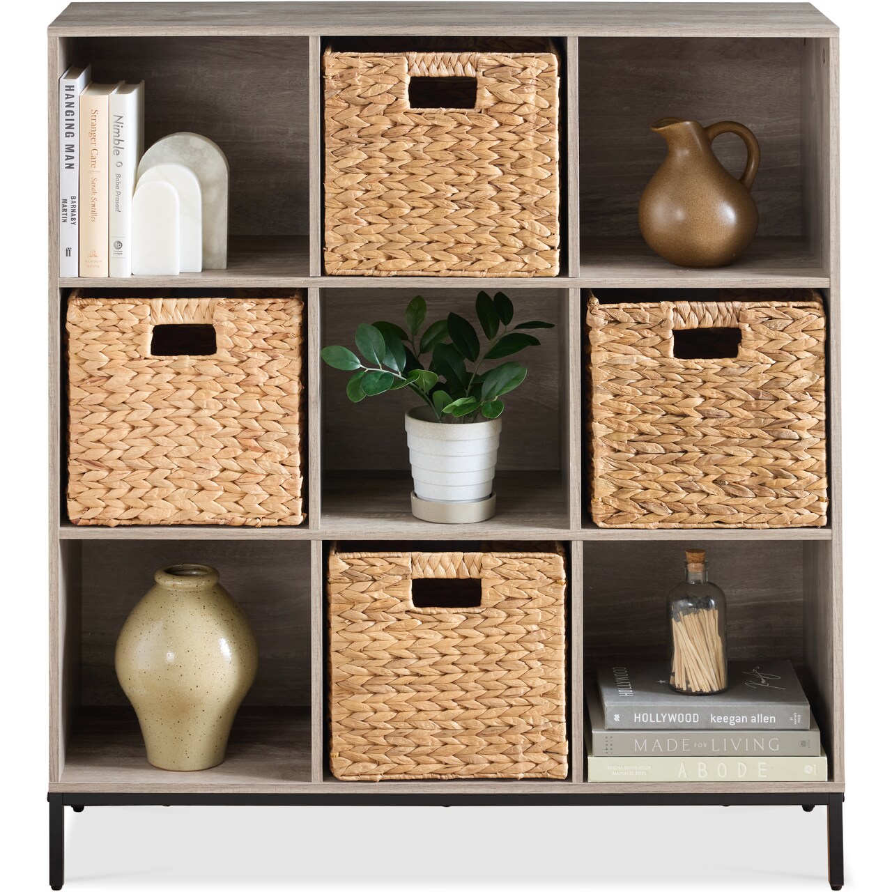 Best Choice Products Elevated 9-Cube Storage Organizer, 11in Shelf, Bookcase, Display Shelf, w/ Metal Legs